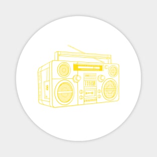 Boombox (Metallic Yellow Lines) Analog / Music Magnet